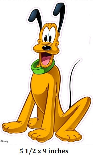 Cartoon dog character with a green scarf on a white background