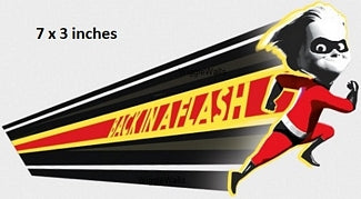 Logo of a superhero with a red and black design on a white background
