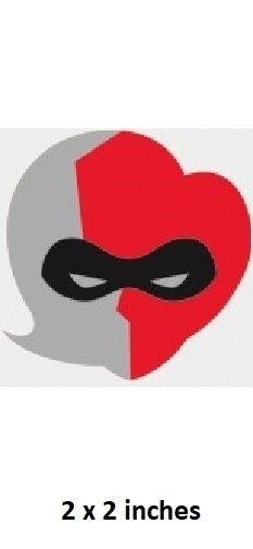 Logo with a red and gray design on a white background
