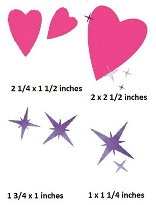 Hearts and Stars Wall Decal Set My Little Pony Removable Sticker Art MLP Peel and Stick Home Room Decor 4 pcs