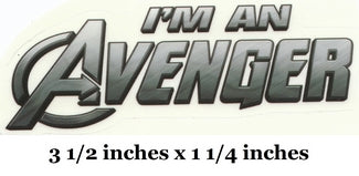 Logo with text 'I'm an Avenger' and dimensions displayed