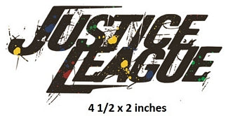 Justice League logo with colorful splashes on a white background