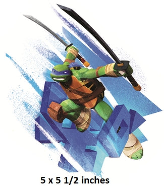 Animated character with a sword on a blue and white background