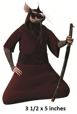 Animated character in a martial arts pose with a sword on a white background