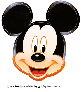 Cartoon character head with black ears and a smiling face on a white background