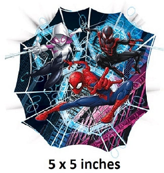 Spider-Man web with character design on a white background