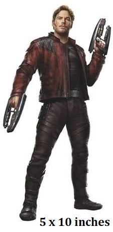 Character in a red and black outfit holding weapons on a white background