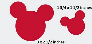 Red Pair Mickey Mouse Ears Wall Decal Removable Sticker Art Walt Disney Peel and Stick Home Room Decor