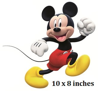 Mickey Mouse figurine with text indicating size on a white background