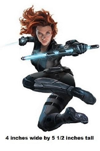 Character in a black suit with glowing blue weapons on a white background