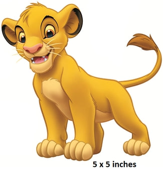 Cartoon lion cub on a white background