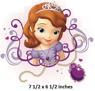 Cartoon princess character with decorative elements on a white background