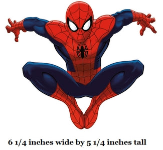 Spider-Man character in a dynamic pose with size specifications below.