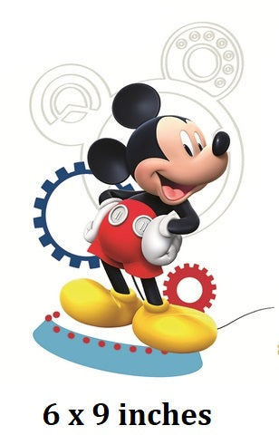Cartoon character in red outfit with yellow shoes on a white background, size 6 x 9 inches.