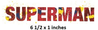 Superman Text Logo Wall Decal Justice League Removable Sticker Art DC Comics Peel and Stick Home Room Decor 6.5 x 1 inches