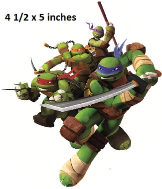 figures of teenage mutant turtles with a white background