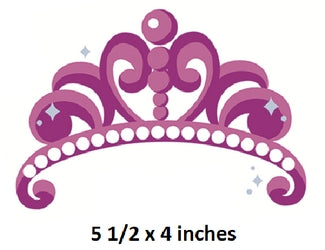 Purple princess tiara with decorative elements on a white background