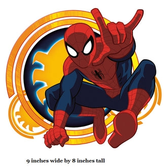 Cartoon character in a dynamic pose with a colorful background