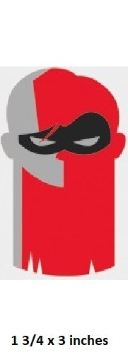 Red and gray mask with black eyes on a white background