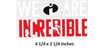Logo with text 'WE ARE INCREDIBLE' and dimensions 4.25 x 2.625 inches.