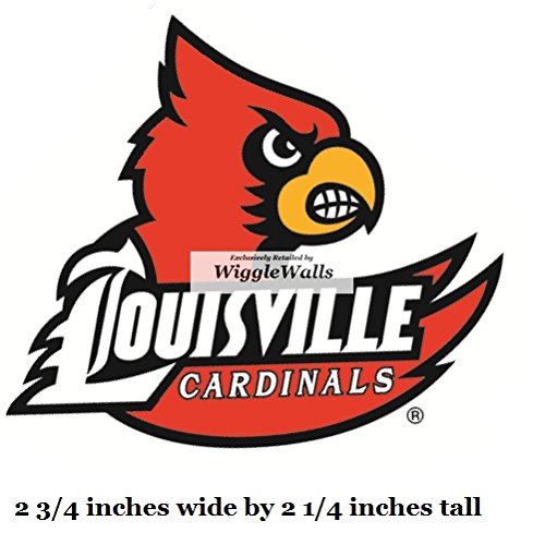 2 Inch Cardinal Bird University Louisville Cardinals Logo UL UofL Removable Wall Decal Sticker Art NCAA Home Room Decor 3 by 2 Inches