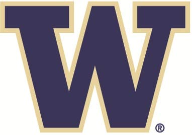 3 Inch UW W University of Washington Huskies Logo Removable Wall Decal Sticker Art NCAA Home Room Decor 3 by 2 Inches