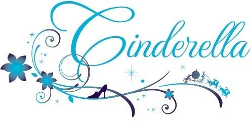 5 Inch Sparkle Glitter Cinderella Text Decal Removable Wall Sticker Art Walt Home Decor 5 by 2 inch