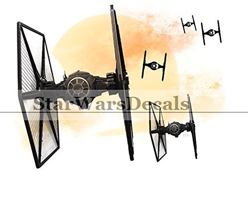 6 Inches Force Awakens First Order Tie Fighters Ship Squadron Star Wars Classic Episode VII Removable Wall Decal Sticker Art Home Decor Kids Room-6 1/2 Inches Wide by 5 Inches Tall