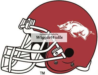 5 Inch Razorbacks Football Helmet University of Arkansas UARK Hogs AR Hog Logo Removable Wall Decal Sticker Art NCAA Home Room Decor 5 by 4 Inches