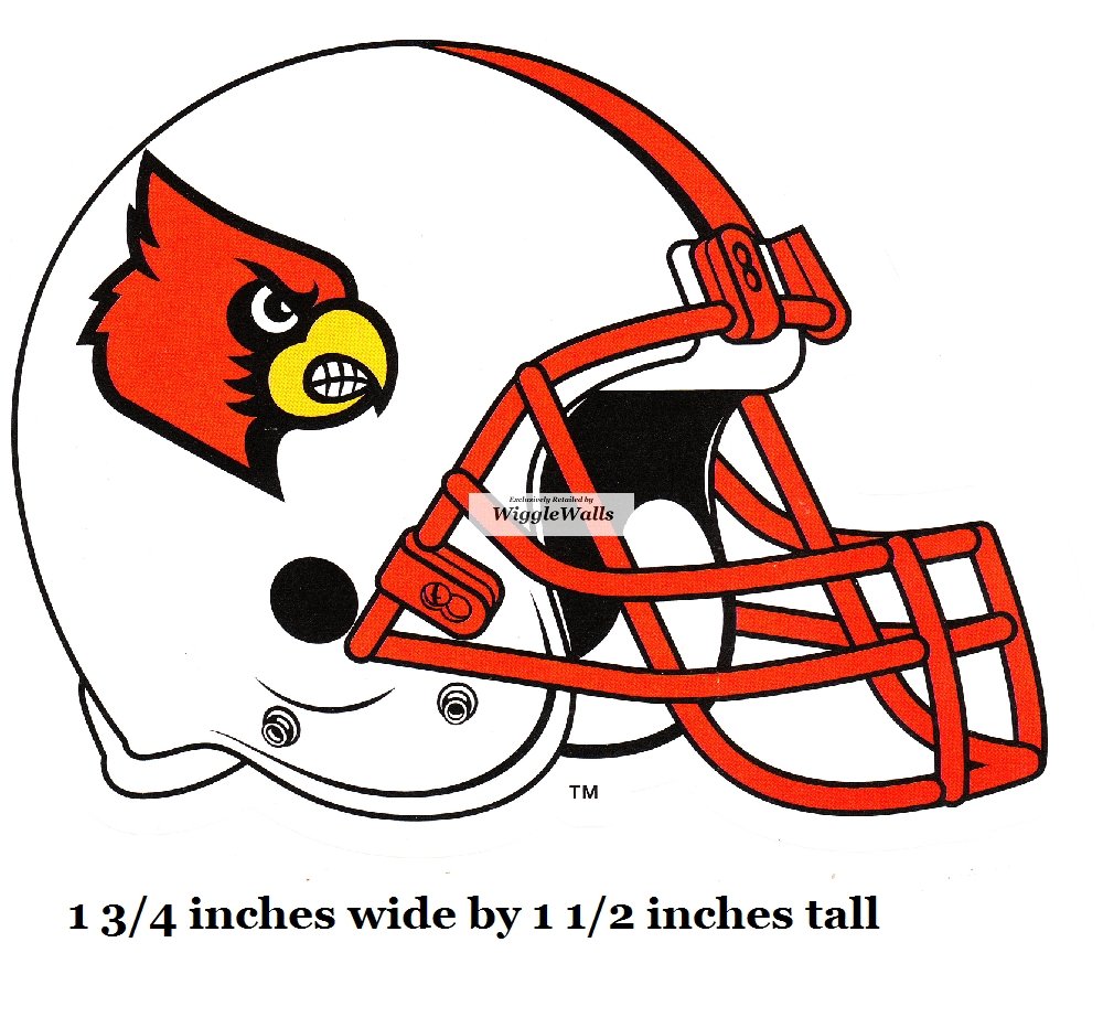 2 Inch Cardinal Football University Louisville Cardinals Logo UL UofL Removable Wall Decal Sticker Art NCAA Home Room Decor 2 by 1.5 Inches