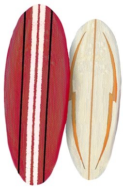 5 Inch Surf Board Surfboard Surfing Surfer Long Beach Tropical Island Sea Ocean Removable Peel Self Stick Adhesive Vinyl Decorative Wall Decal Sticker Art Room Home Decor 3 x 5 inches Tall