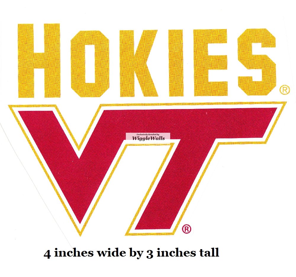 4 Inch VT Hokies Logo VT Polytechnic Institute and State University Removable Wall Decal Sticker Art NCAA Home Room Decor 4 by 3 Inches