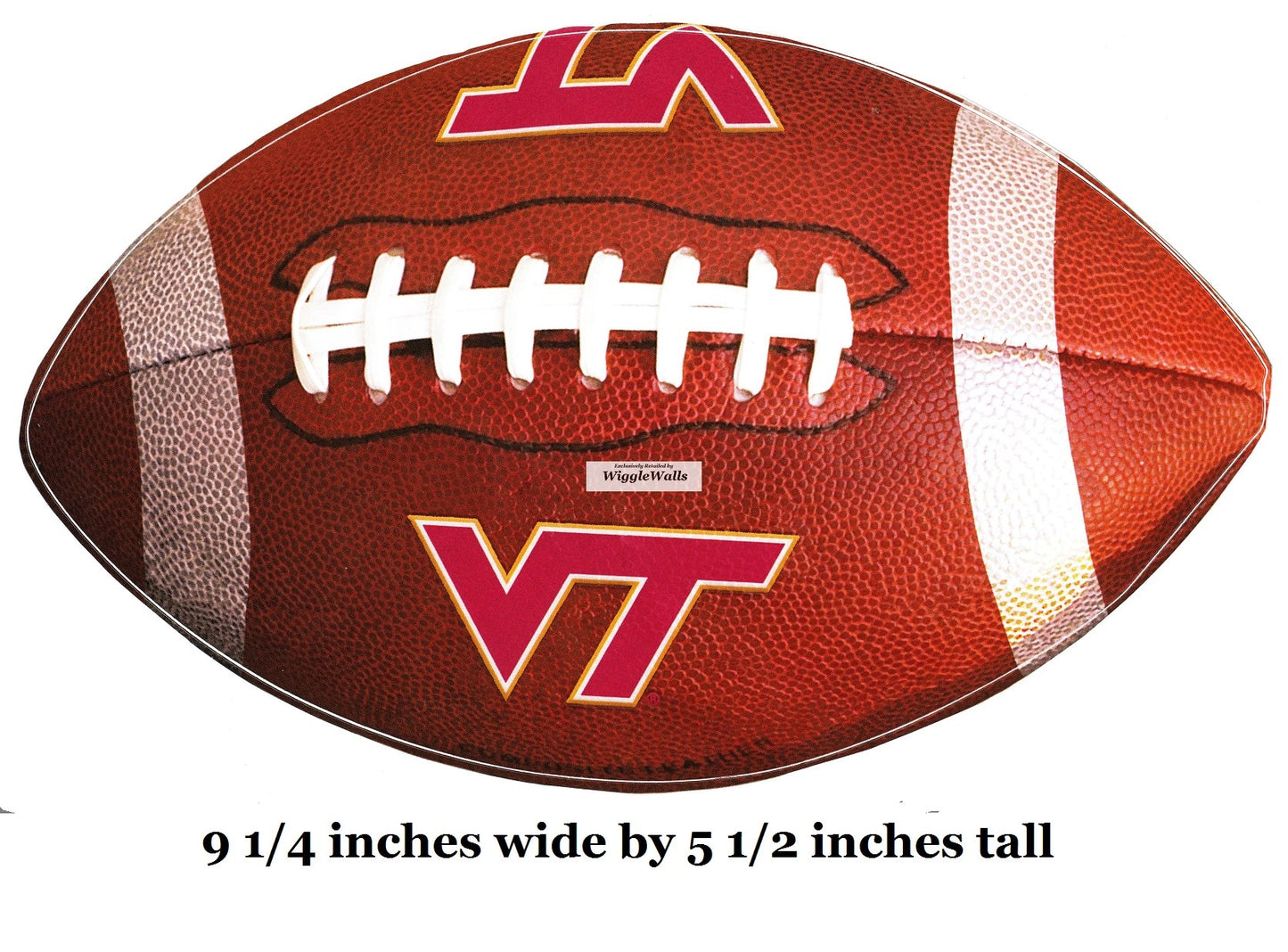 9 Inch VT Football Polytechnic Institute and State University VT Hokies Logo Removable Wall Decal Sticker Art NCAA Home Room Decor 9 by 5.5 Inches