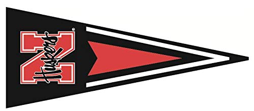 9 Inch Pennant Flag Nebraska Univ Huskers NU Cornhuskers Logo Removable Wall Decal Sticker Art Home Room Decor 9 by 4 Inches
