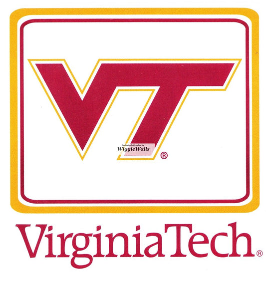 4 Inch VT Logo Polytechnic Institute and State University VT Hokies Removable Wall Decal Sticker Art NCAA Home Room Decor 4 by 4 Inches
