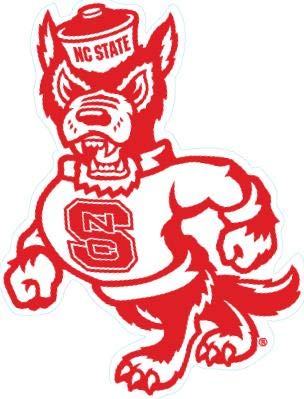 5 Inch Mr. Wuf North Carolina NC University Wolfpack NCSU Wolf Pack Logo Removable Wall Decal Sticker Art NCAA Home Room Decor 4 by 5 Inches