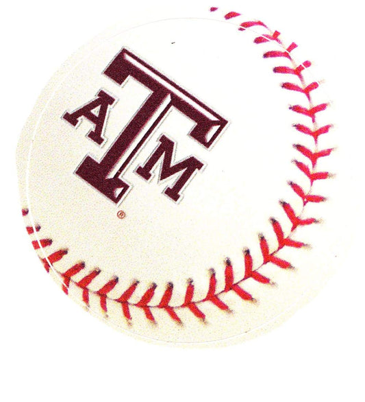 3 Inch Texas A&M Logo Baseball Decal University TX Maroon Removable Wall Sticker Art NCAA Home Room Decor 2 1/2 by 2 1/2 Inches