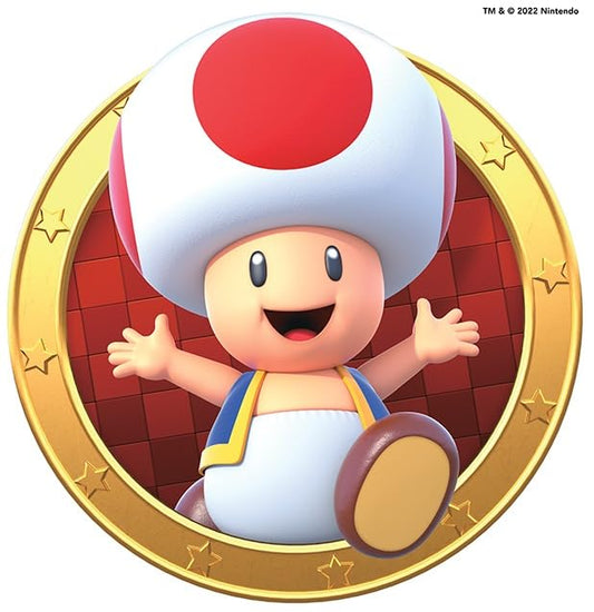 7 Inch Red Toad Wall Decal Removable Peel Self Stick Sticker Art Home Kids Room Decor Decoration - 7 1/4 by 7 1/2 inches
