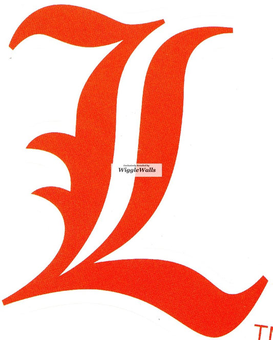2 Inch Letter L Logo University Louisville Cardinals UL UofL Removable Wall Decal Sticker Art NCAA Home Room Decor 2.5 by 2.5 Inches