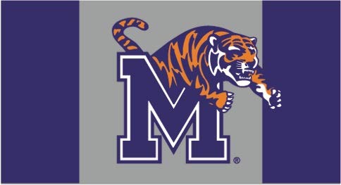 6 Inch UM Tigers Logo Decal University of Memphis Tiger Removable Wall Sticker Art NCAA Home Room Decor 6 by 3 Inches
