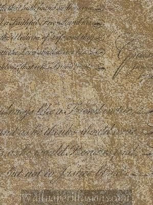 PaperIllusion 5812297 Sample 8x10 INCHES Burnished Gold Script Village Paper Illusions Wallpaper Torn Faux Finish Wallpaper Illusion Sample