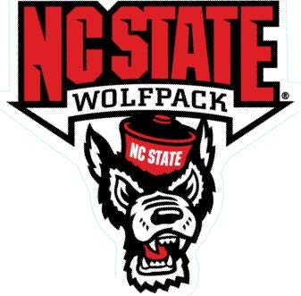 4 Inch Mr. Wuf North Carolina NC University Wolfpack NCSU Wolf Pack Logo Removable Wall Decal Sticker Art NCAA Home Room Decor 4 by 4 Inches