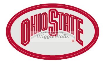 4 INCH Oval Logo Gray Red OSU Ohio State University Buckeyes Removable Wall Decal Sticker Art NCAA Home Decor 2 1/2 inch
