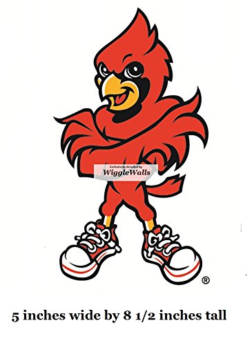 8 Inch Cardinal Bird University Louisville Cardinals Logo UL UofL Removable Wall Decal Sticker Art NCAA Home Room Decor 5 by 8.5 Inches