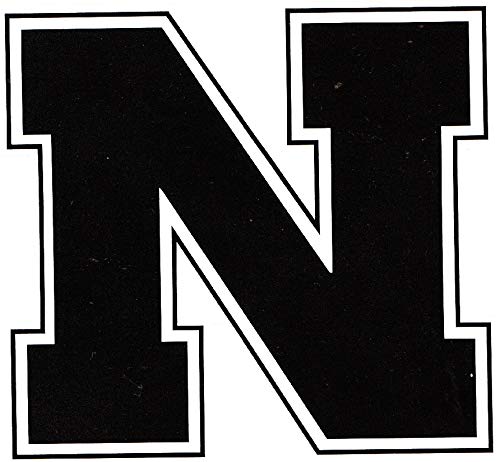 3 Inch Black N Logo Nebraska University Huskers NU Cornhuskers Removable Wall Decal Sticker Art Home Room Decor 3 by 3 Inches
