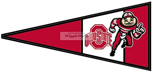 9 INCH Red Pennant Flag OSU Ohio State University Buckeyes Removable Wall Decal Sticker Art NCAA Home Decor 9 inches Wide by 4 inches Tall