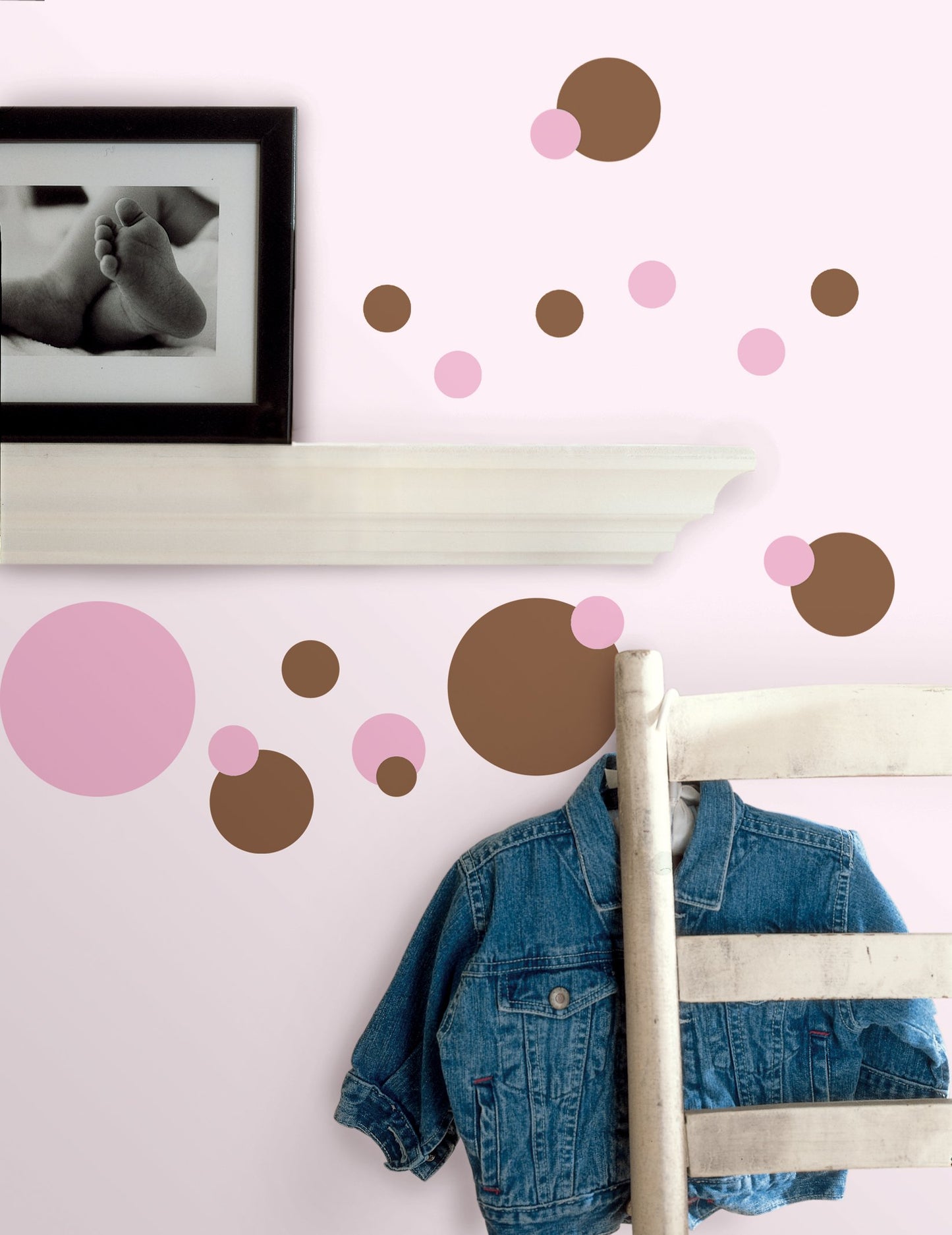RoomMates RMK1246SCS Just Dots Blue and Brown Peel & Stick Wall Decals