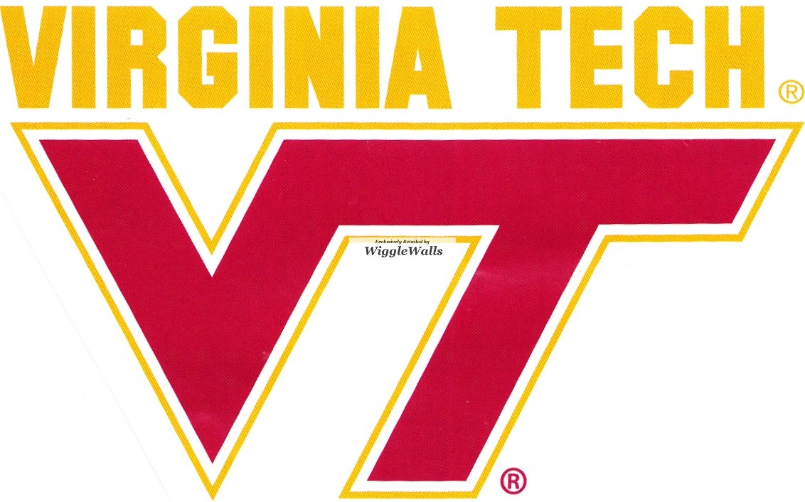 5 Inch VT Logo Polytechnic Institute and State University VT Hokies Removable Wall Decal Sticker Art NCAA Home Room Decor 5 by 3 Inches