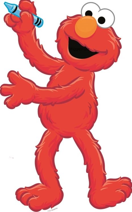 9 Inch Elmo Crayon Artist Decal Removable Wall Sticker Peel Self Stick Adhesive Art Home Kids Room Decor Vinyl Decoration Nursery 5 by 9 inch