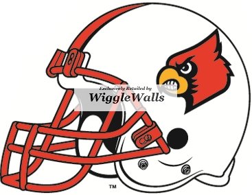 5 Inch Cardinal Football University Louisville Cardinals Logo UL UofL Removable Wall Decal Sticker Art NCAA Home Room Decor 5 by 4 Inches